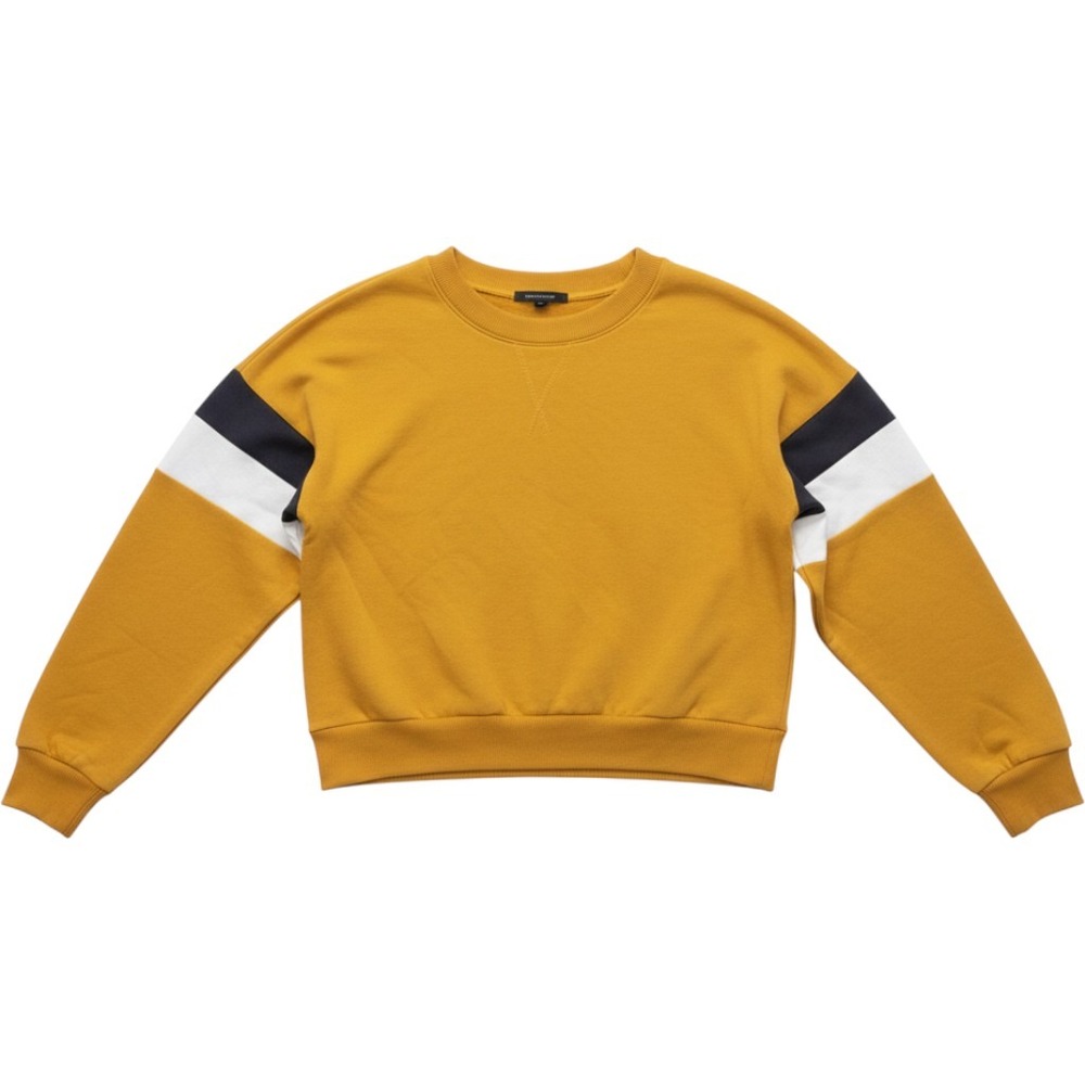 Ambiance Sweatshirt Womens Medium Mustard Yellow Good Colorblock Crewneck 71290